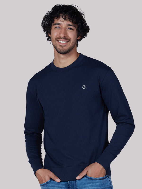 Classic Cotton All-Weather Sweatshirt – Navy
