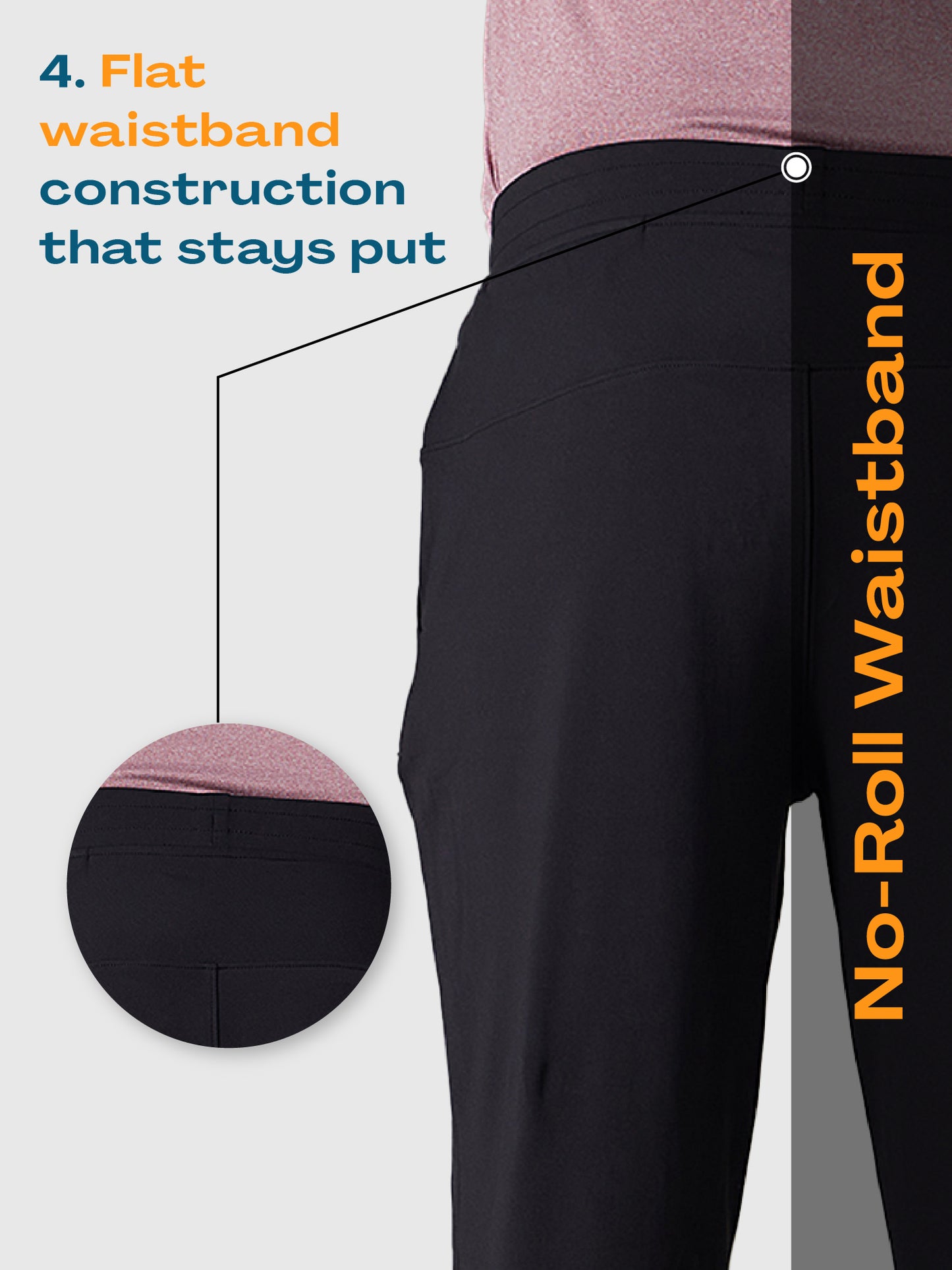 Active Sports Pants 360° Stretch Slim Fit Black