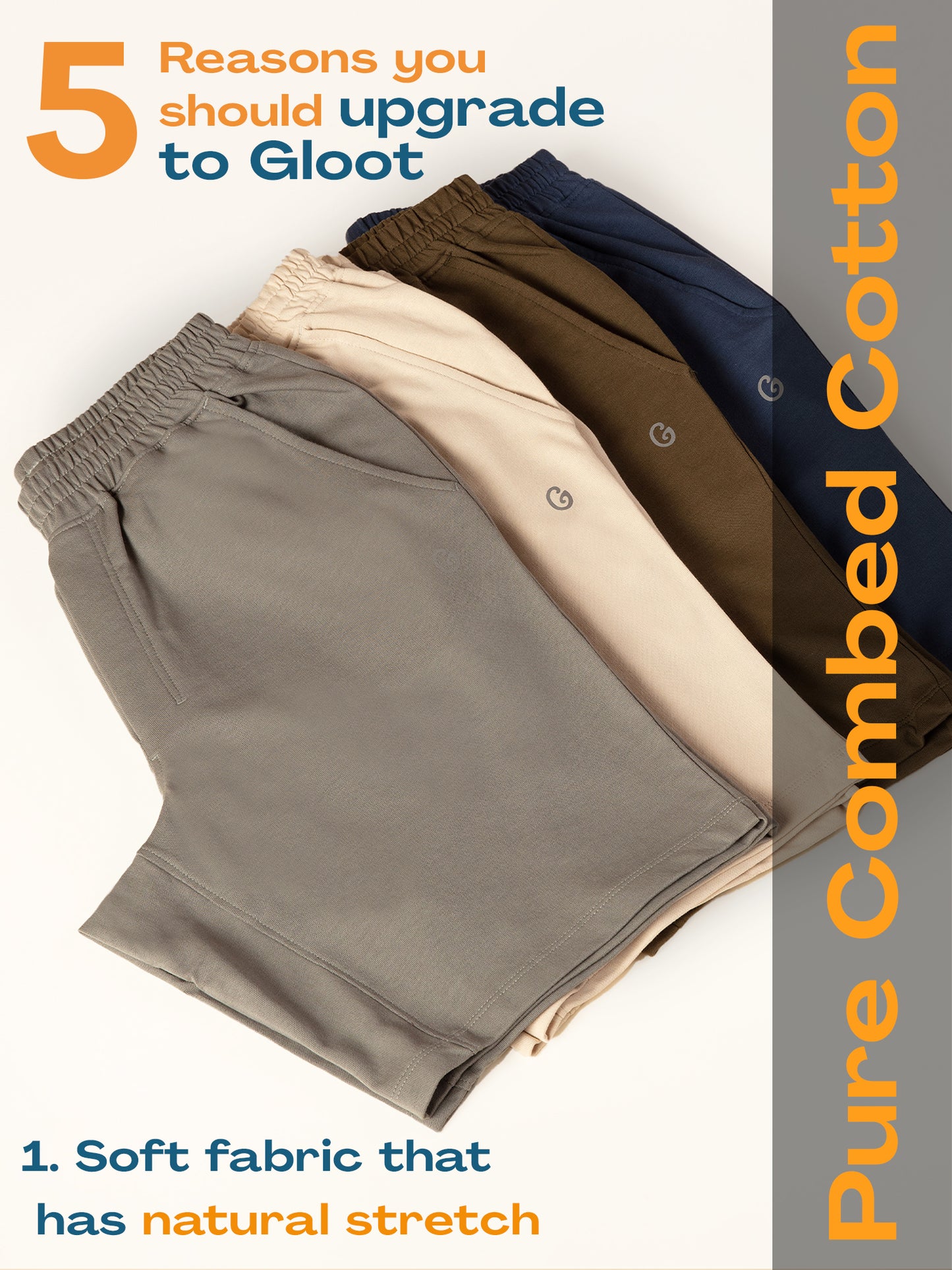 Anti Stain & Anti Odor Shorts with SAC Tech & Smart Pocket - Moonbeam