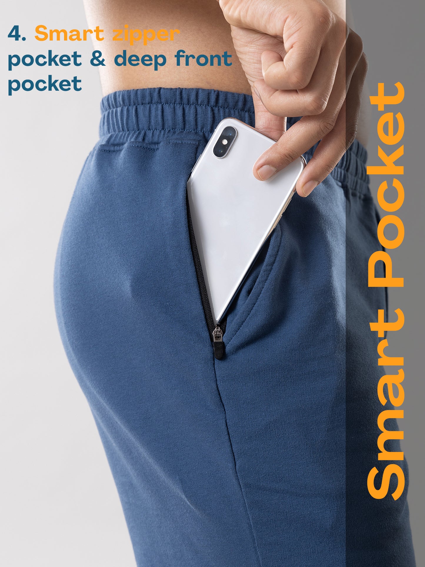 Anti Stain & Anti Odor Shorts with SAC Tech & Smart Pocket - Dark Blue