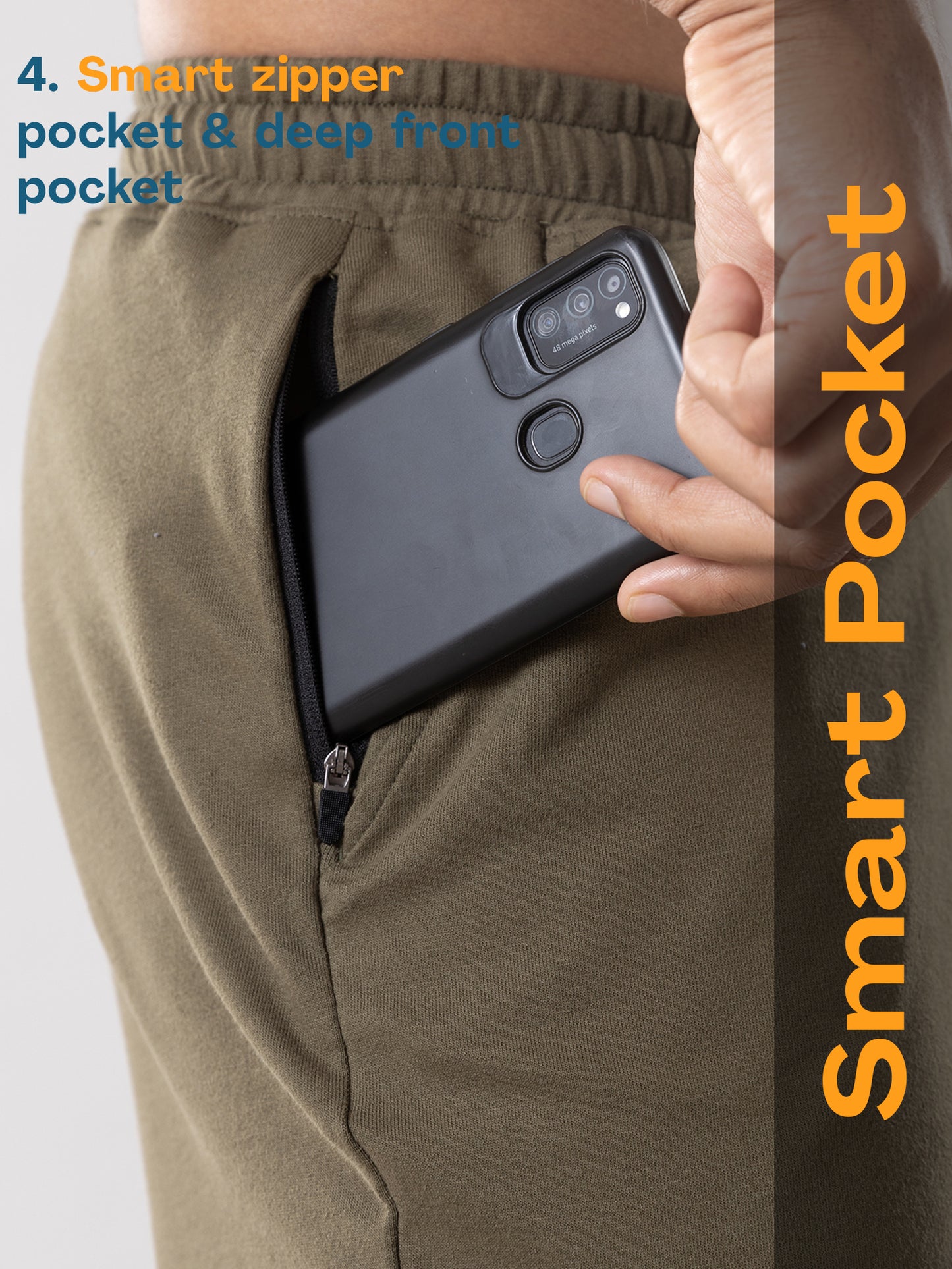 Anti Stain & Anti Odor Shorts with SAC Tech & Smart Pocket - Dark Olive