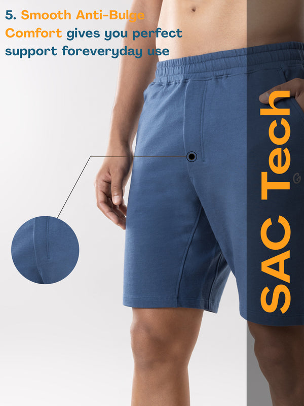 Anti Stain & Anti Odor Shorts with SAC Tech & Smart Pocket - Dark Blue