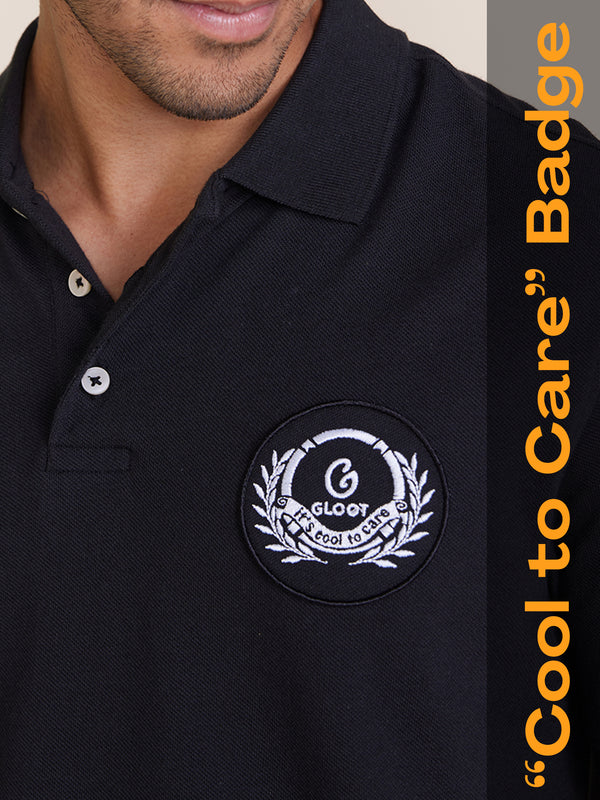 Badge Polo T-Shirt Black