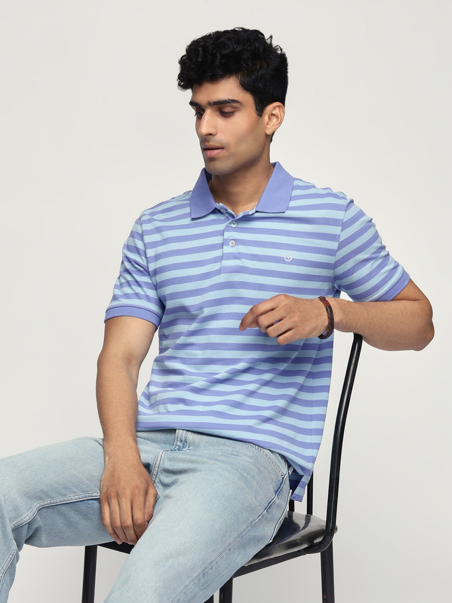 Gloot Yarn Dyed Polo Blue