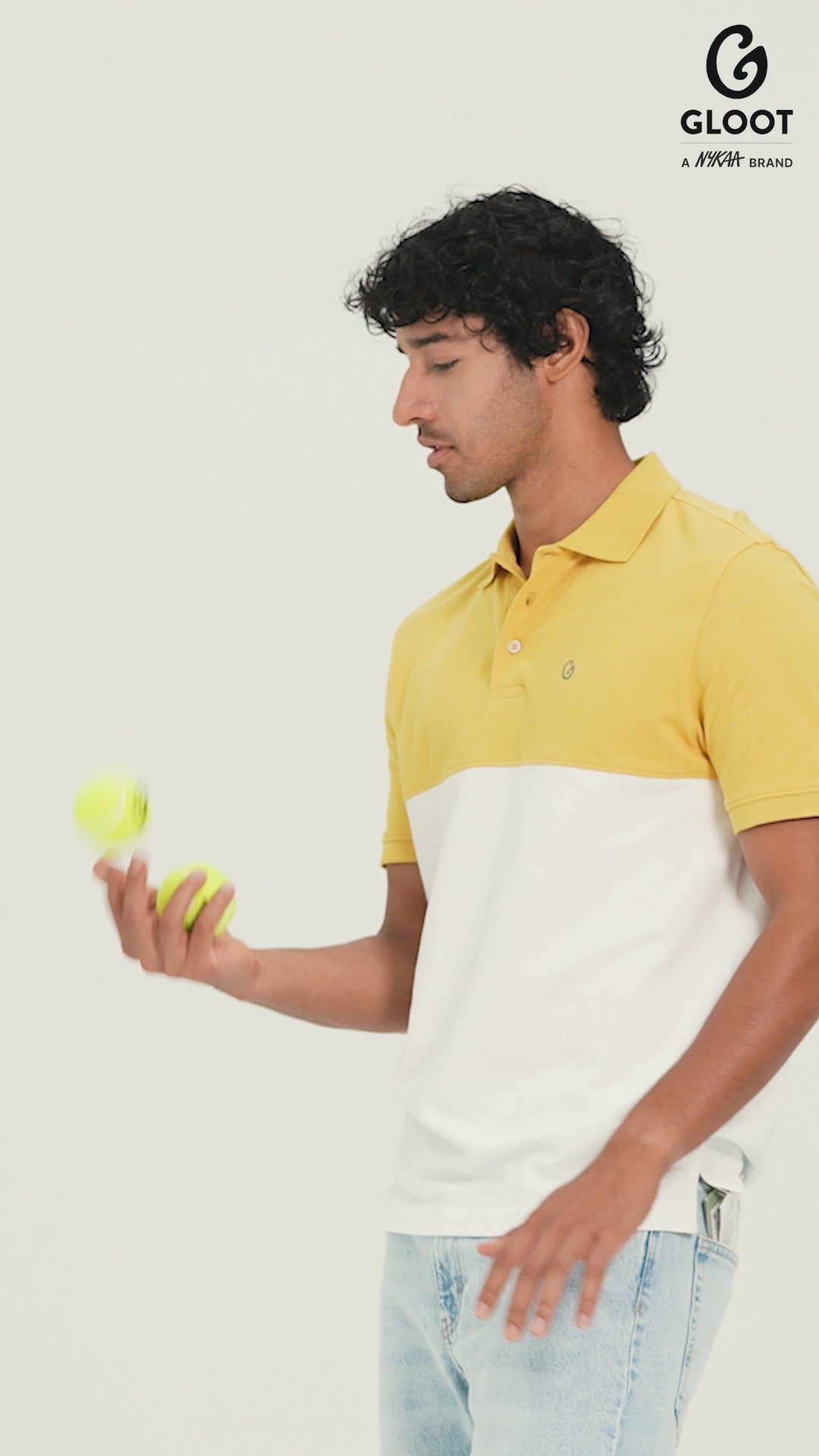 Pink and yellow top polo shirt