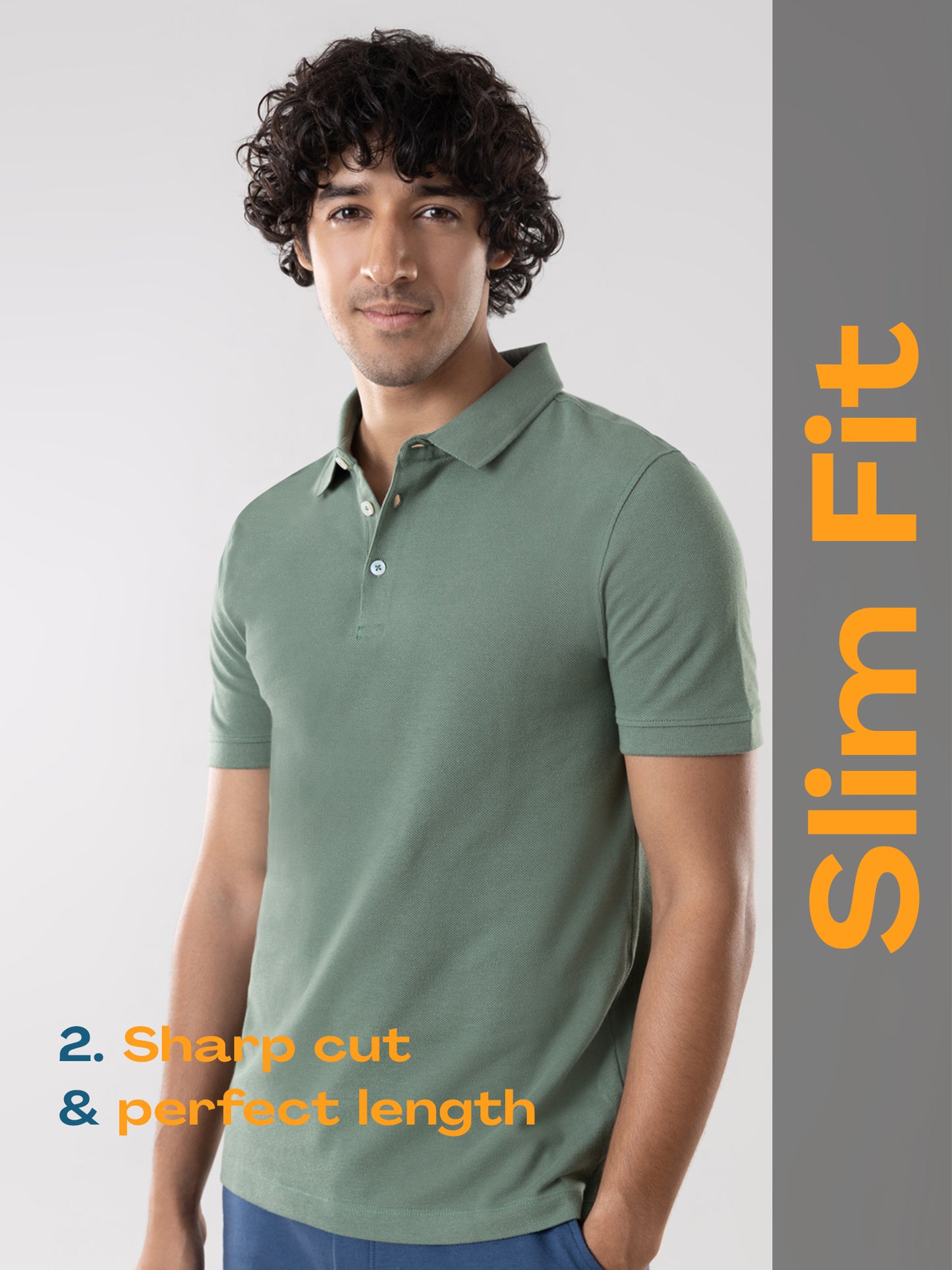 Anti Stain & Anti Odor Cotton Polo with No - Curl Collar - Forest Green
