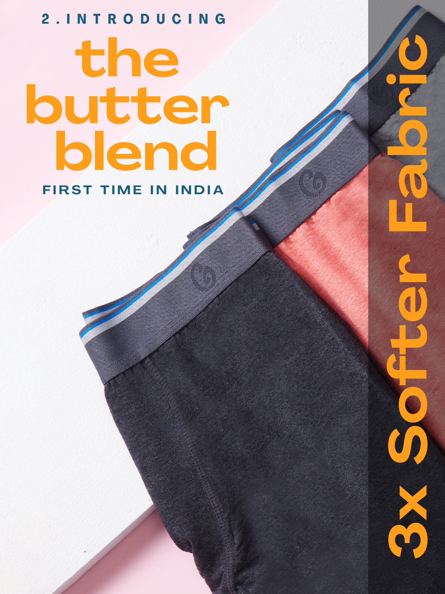 Butter Blend Cotton Trunk with No Itch elastic and Anti Odour Pack of 2 - GLI019 - Multicolor