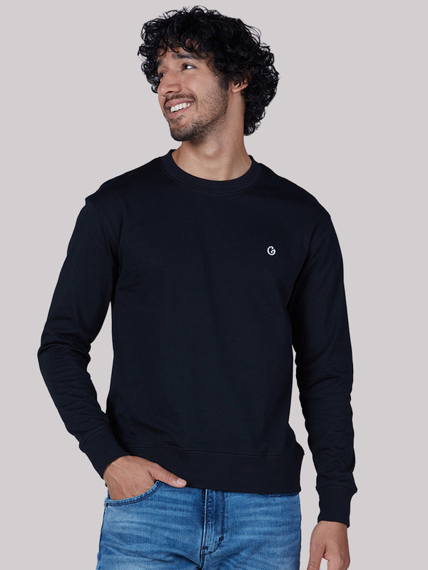 Classic Cotton All-Weather Sweatshirt – Black