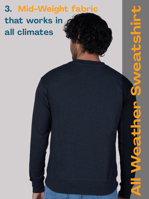 Classic Cotton All-Weather Sweatshirt – Charcoal Melange