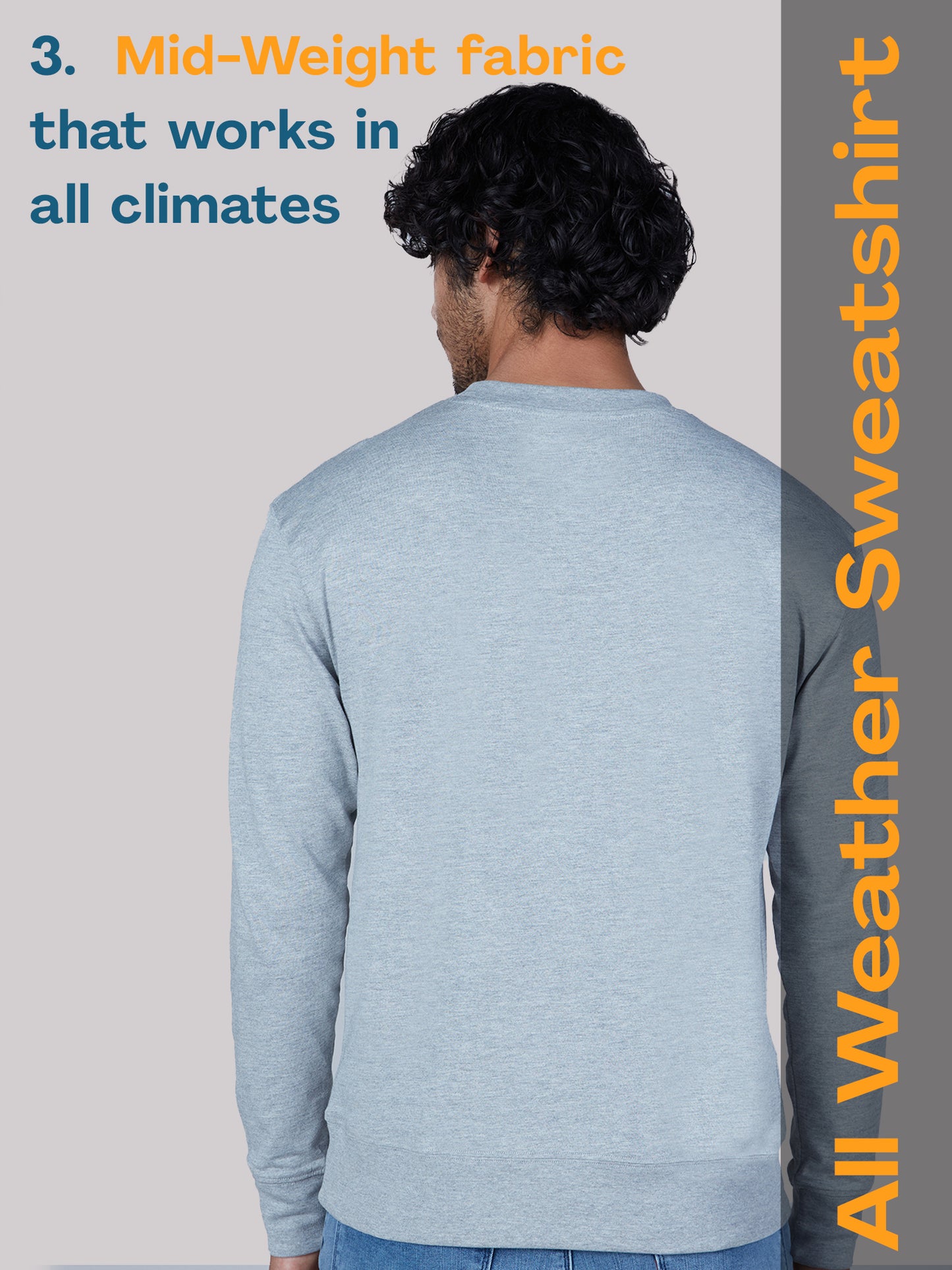 Classic Cotton All-Weather Sweatshirt – Grey Melange