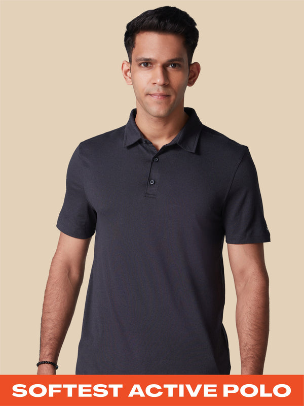 Active Lite Polo Anti-Odour T-Shirt Black