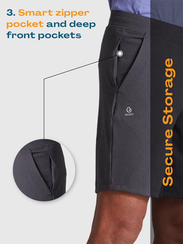Active Sports Shorts 360° Stretch Charcoal